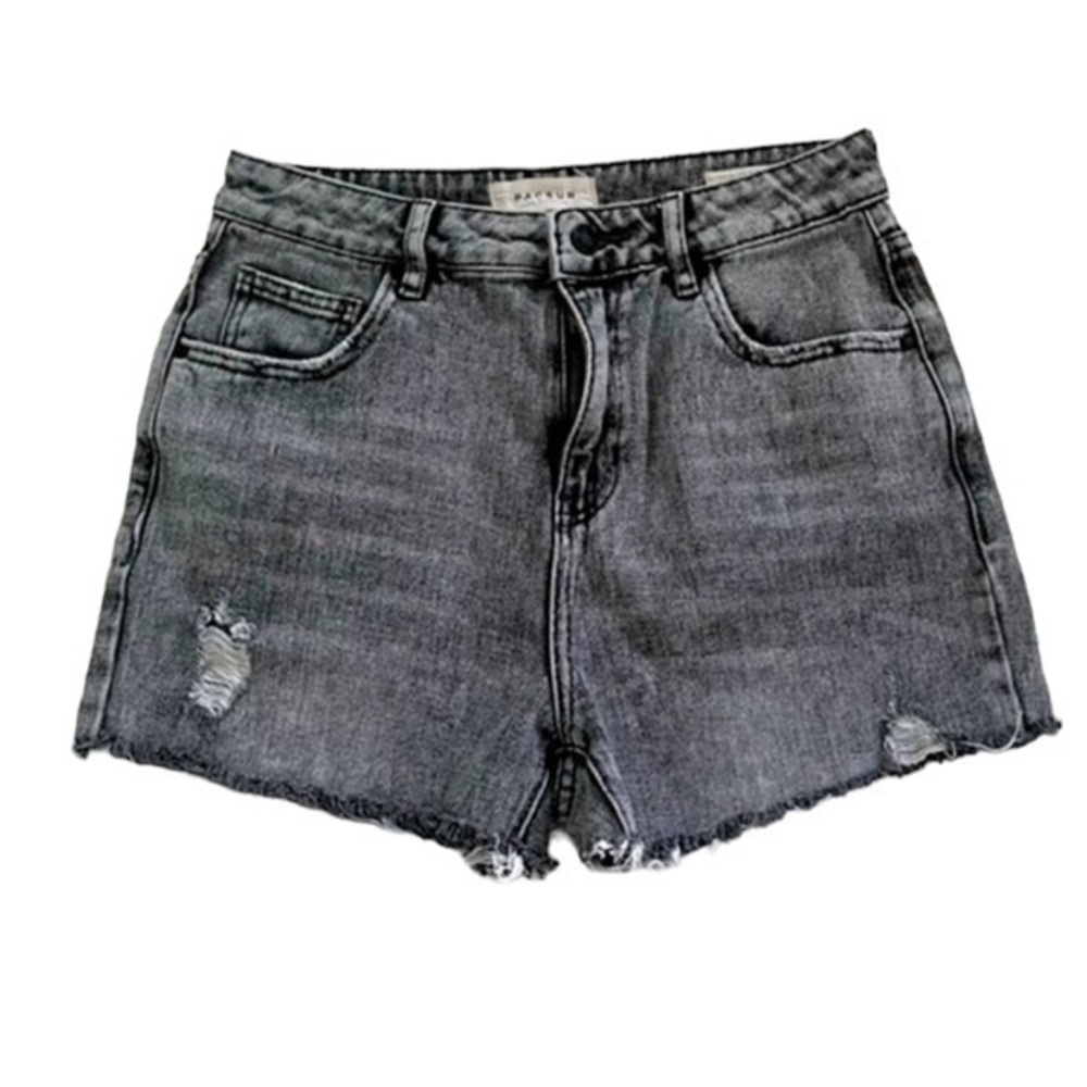PacSun Mom Jean High Rise Distressed Frayed Jean Shorts
